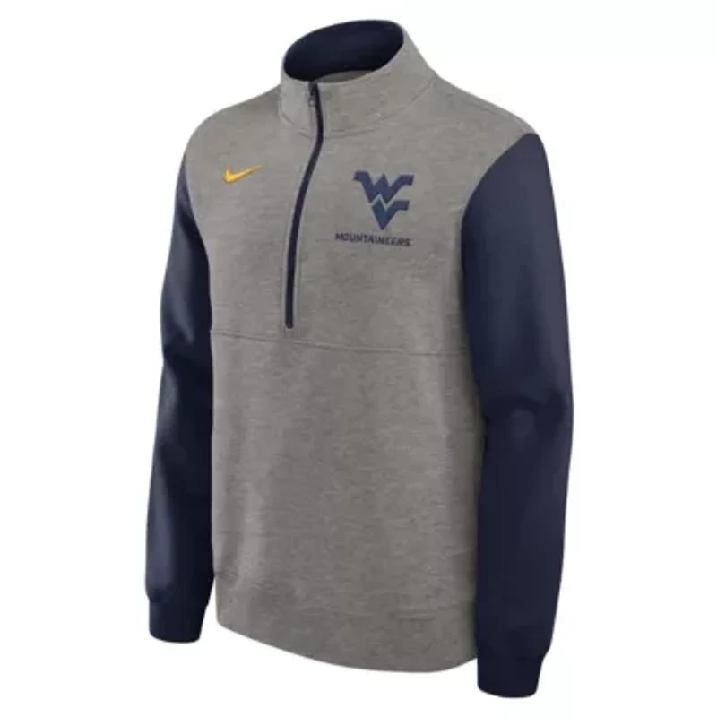 NCAA Nike West Virginia Mountaineers Club Fleece Tri-Blend Half-Zip Pullover
