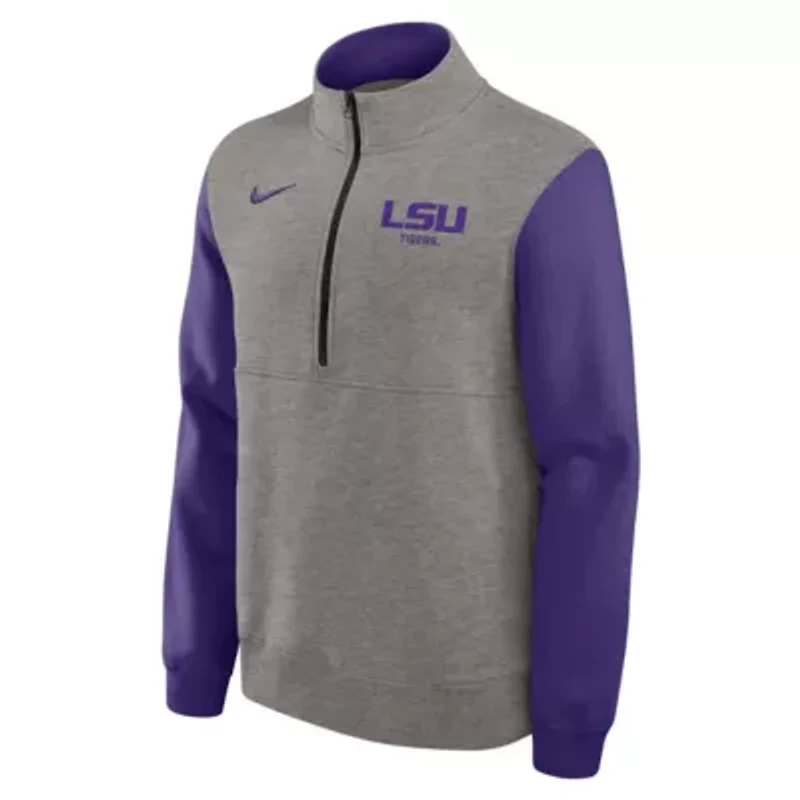 NCAA Nike LSU Tigers Club Fleece Half-Zip Pullover