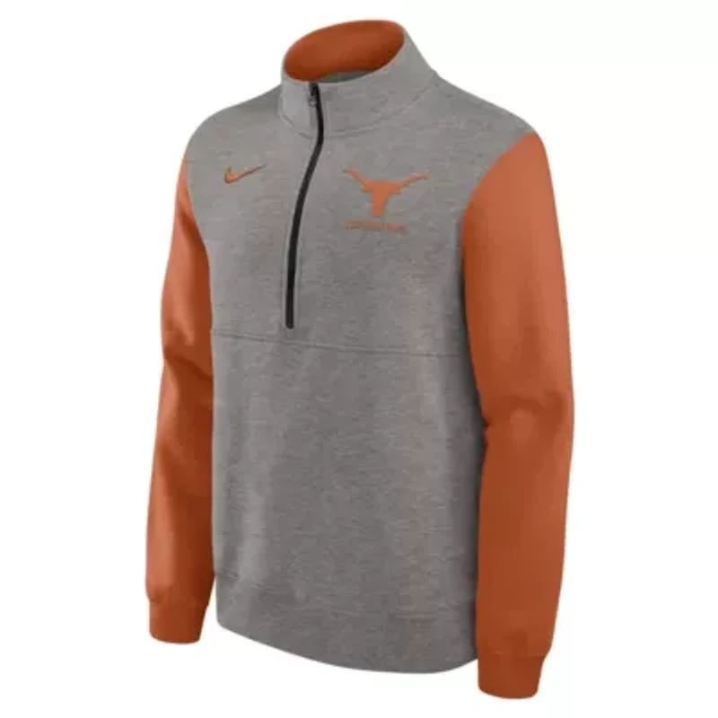 NCAA Nike Gray/Texas Texas Longhorns Club Fleece Half-Zip Pullover
