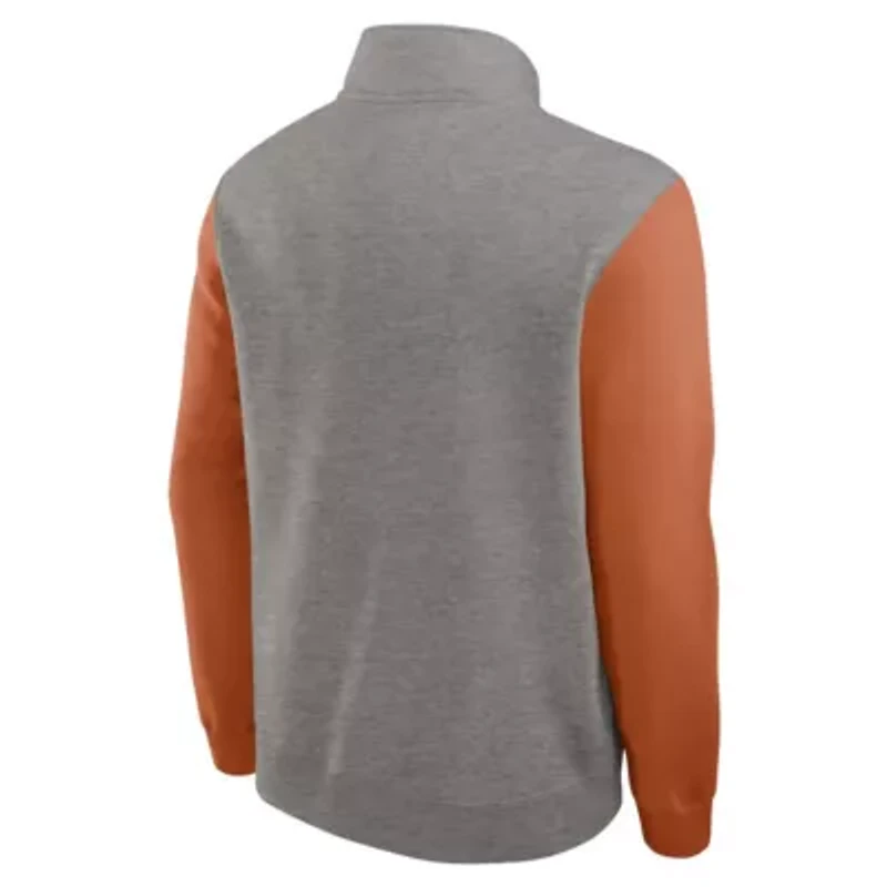 NCAA Nike Gray/Texas Texas Longhorns Club Fleece Half-Zip Pullover