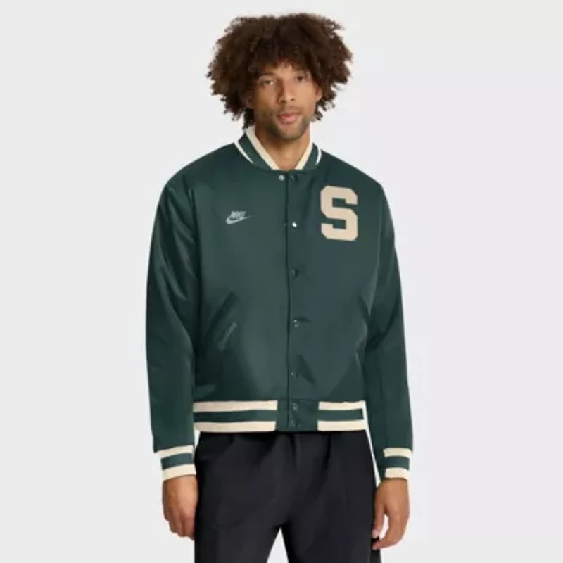 NCAA Nike Michigan State Spartans Legacy Full-Snap Bomber Jacket