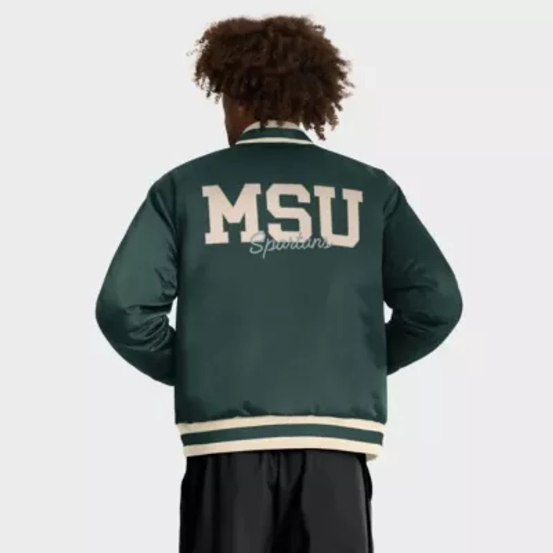 NCAA Nike Michigan State Spartans Legacy Full-Snap Bomber Jacket