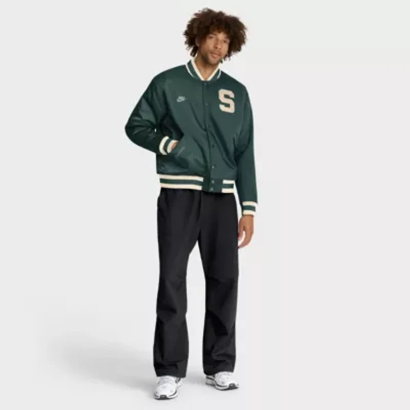 NCAA Nike Michigan State Spartans Legacy Full-Snap Bomber Jacket
