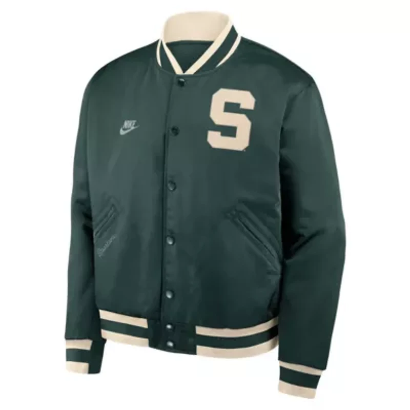 NCAA Nike Michigan State Spartans Legacy Full-Snap Bomber Jacket
