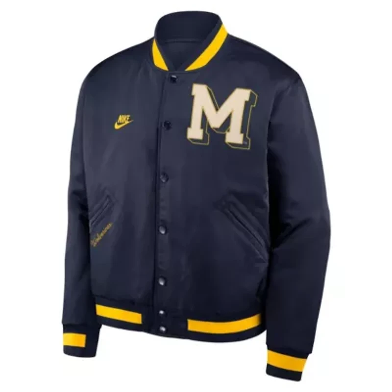 NCAA Nike Michigan Wolverines Legacy Full-Snap Bomber Jacket