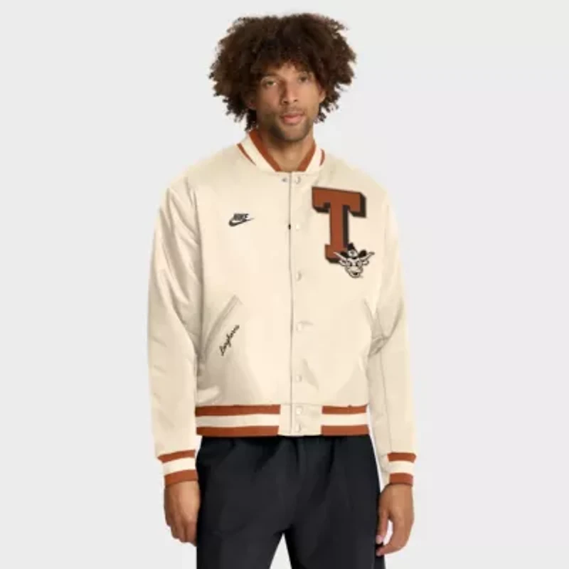 NCAA Nike Texas Longhorns Legacy Full-Snap Bomber Jacket