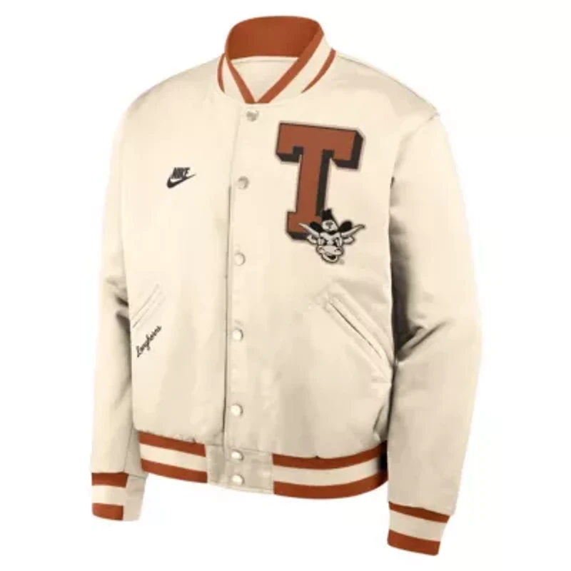NCAA Nike Texas Longhorns Legacy Full-Snap Bomber Jacket