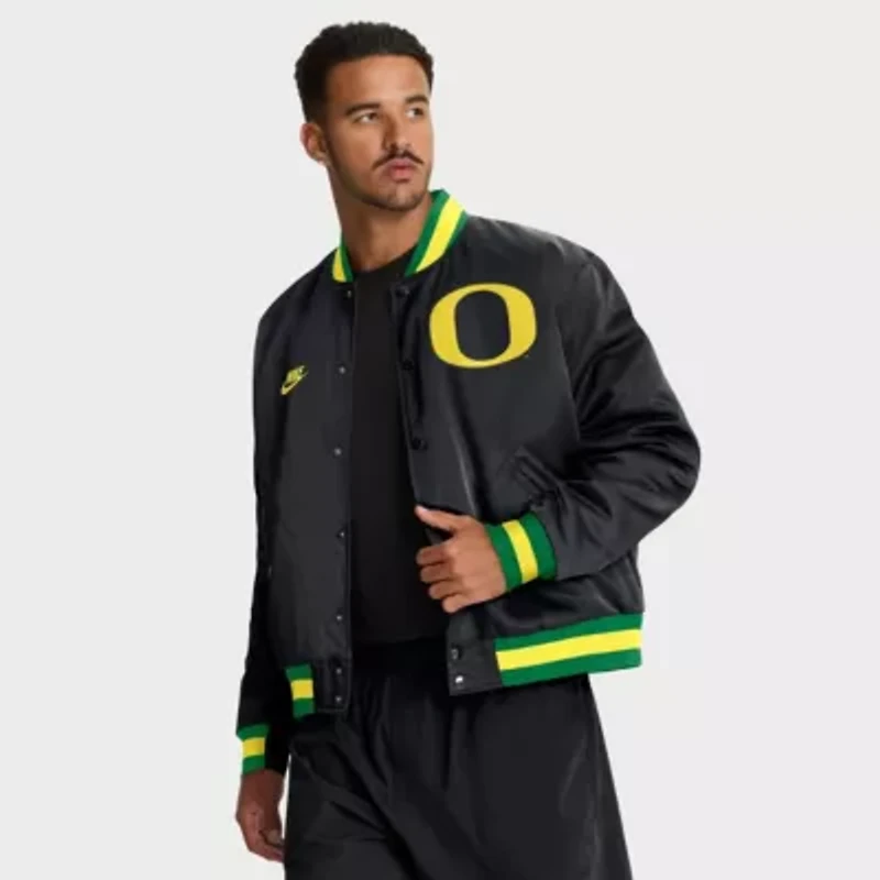NCAA Nike Oregon Ducks Legacy Full-Snap Bomber Jacket