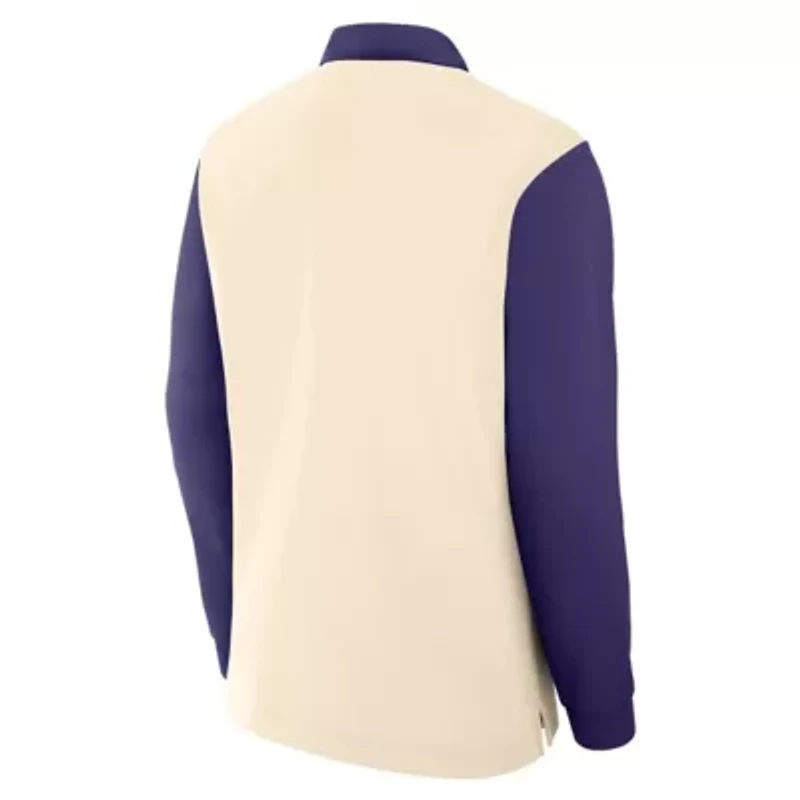 NCAA Nike Cream/Purple Clemson Tigers Rugby Long Sleeve Shirt