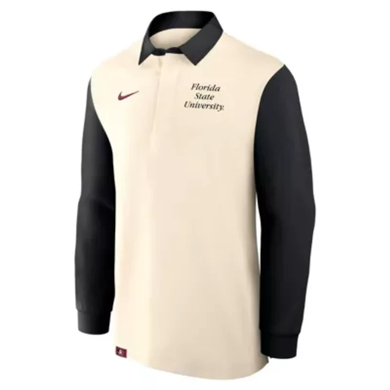 NCAA Nike Cream/Black Florida State Seminoles Rugby Long Sleeve Shirt