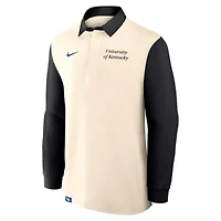 NCAA Nike Cream/Black Kentucky Wildcats Rugby Long Sleeve Shirt