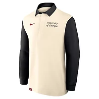 NCAA Nike Cream/Black Georgia Bulldogs Rugby Long Sleeve Shirt