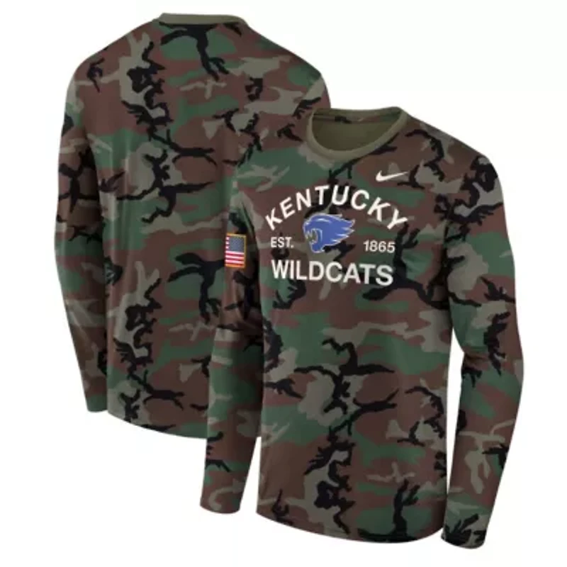NCAA Nike Kentucky Wildcats 2025 Military Appreciation Legend Dri-FIT Long Sleeve T-Shirt