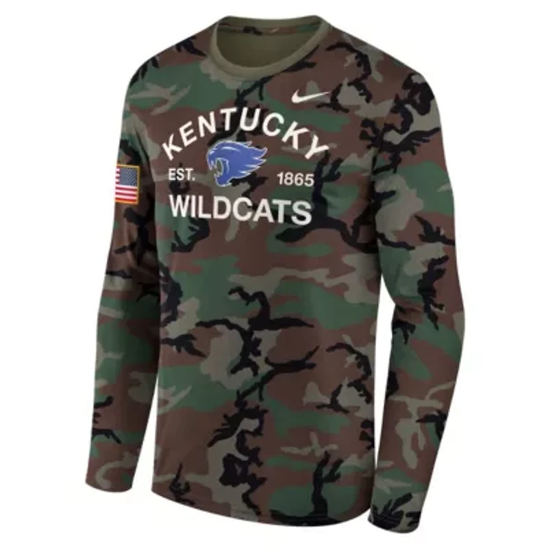 NCAA Nike Kentucky Wildcats 2025 Military Appreciation Legend Dri-FIT Long Sleeve T-Shirt