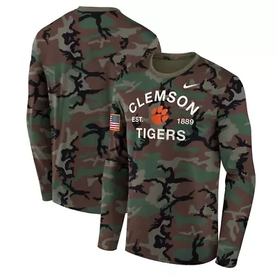 NCAA Nike Clemson Tigers 2025 Military Appreciation Legend Dri-FIT Long Sleeve T-Shirt