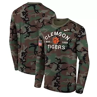 NCAA Nike Clemson Tigers 2025 Military Appreciation Legend Dri-FIT Long Sleeve T-Shirt