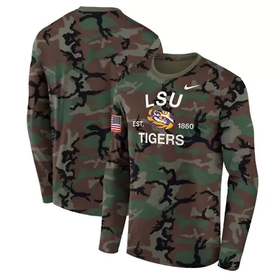 NCAA Nike LSU Tigers 2025 Military Appreciation Legend Dri-FIT Long Sleeve T-Shirt