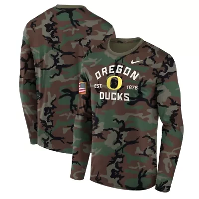 NCAA Nike Oregon Ducks 2025 Military Appreciation Legend Dri-FIT Long Sleeve T-Shirt