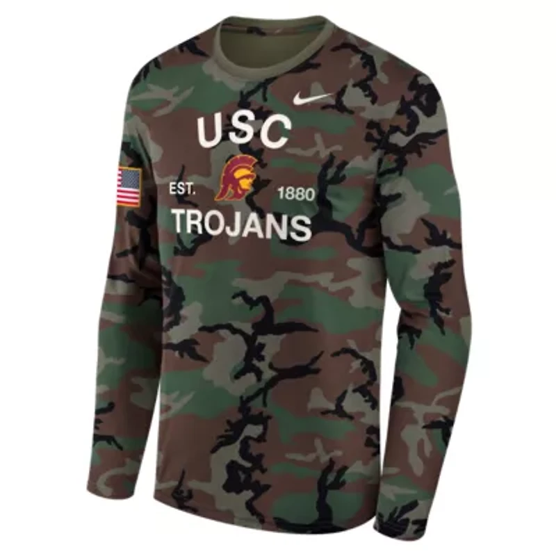 NCAA Nike USC Trojans 2025 Military Appreciation Legend Dri-FIT Long Sleeve T-Shirt