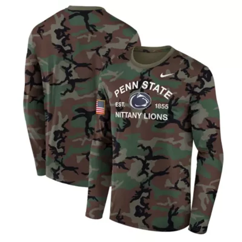 NCAA Nike Penn State Nittany Lions 2025 Military Appreciation Legend Dri-FIT Long Sleeve T-Shirt