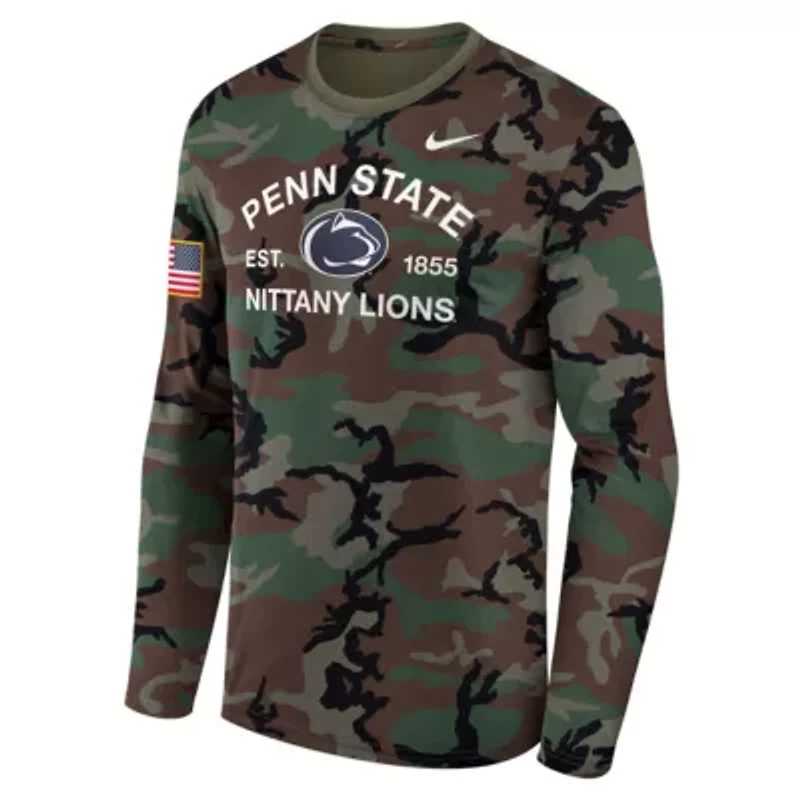 NCAA Nike Penn State Nittany Lions 2025 Military Appreciation Legend Dri-FIT Long Sleeve T-Shirt