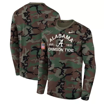 Alabama Crimson Tide NCAA Nike 2025 Military Appreciation Legend Dri-FIT Long Sleeve T-Shirt