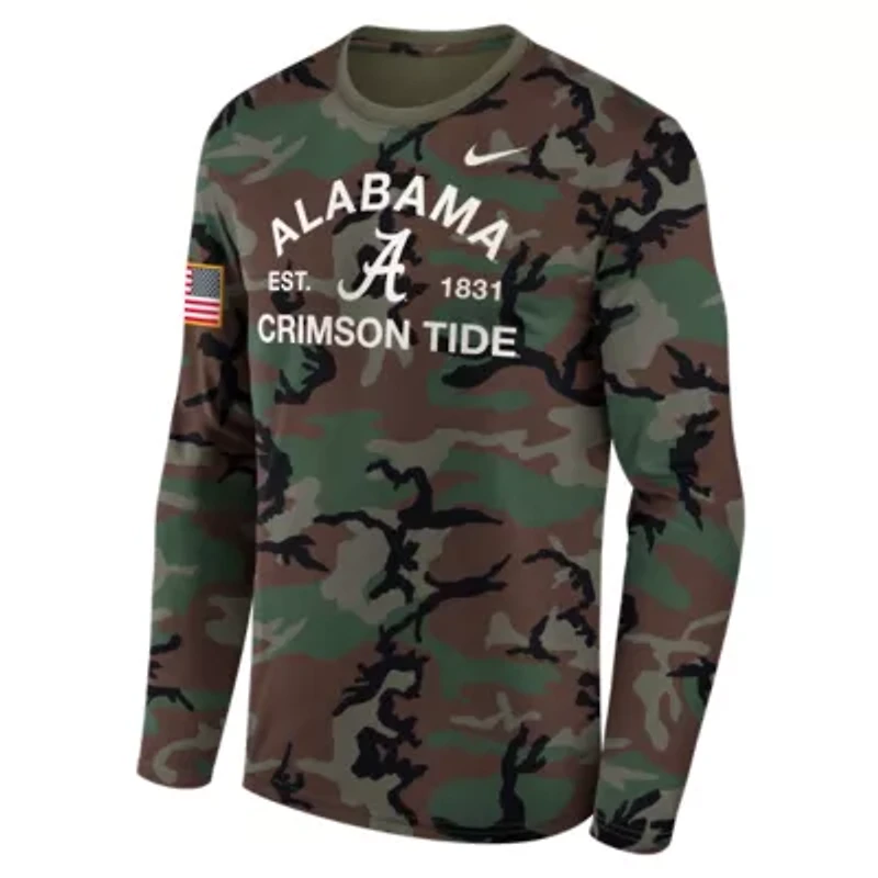 Alabama Crimson Tide NCAA Nike 2025 Military Appreciation Legend Dri-FIT Long Sleeve T-Shirt
