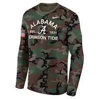 Alabama Crimson Tide NCAA Nike 2025 Military Appreciation Legend Dri-FIT Long Sleeve T-Shirt