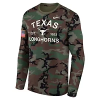 NCAA Nike Texas Longhorns 2025 Military Appreciation Legend Dri-FIT Long Sleeve T-Shirt
