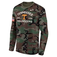 NCAA Nike Tennessee Volunteers 2025 Military Appreciation Legend Dri-FIT Long Sleeve T-Shirt