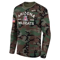 NCAA Nike Arizona Wildcats 2025 Military Appreciation Legend Dri-FIT Long Sleeve T-Shirt