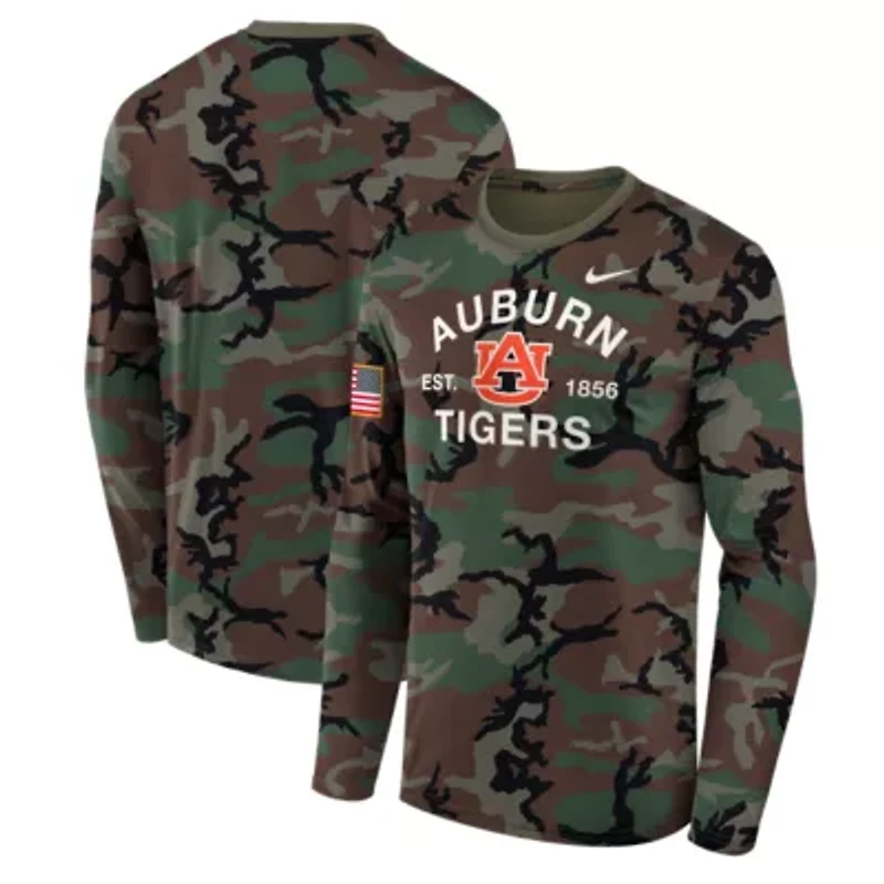 NCAA Nike Auburn Tigers 2025 Military Appreciation Legend Dri-FIT Long Sleeve T-Shirt