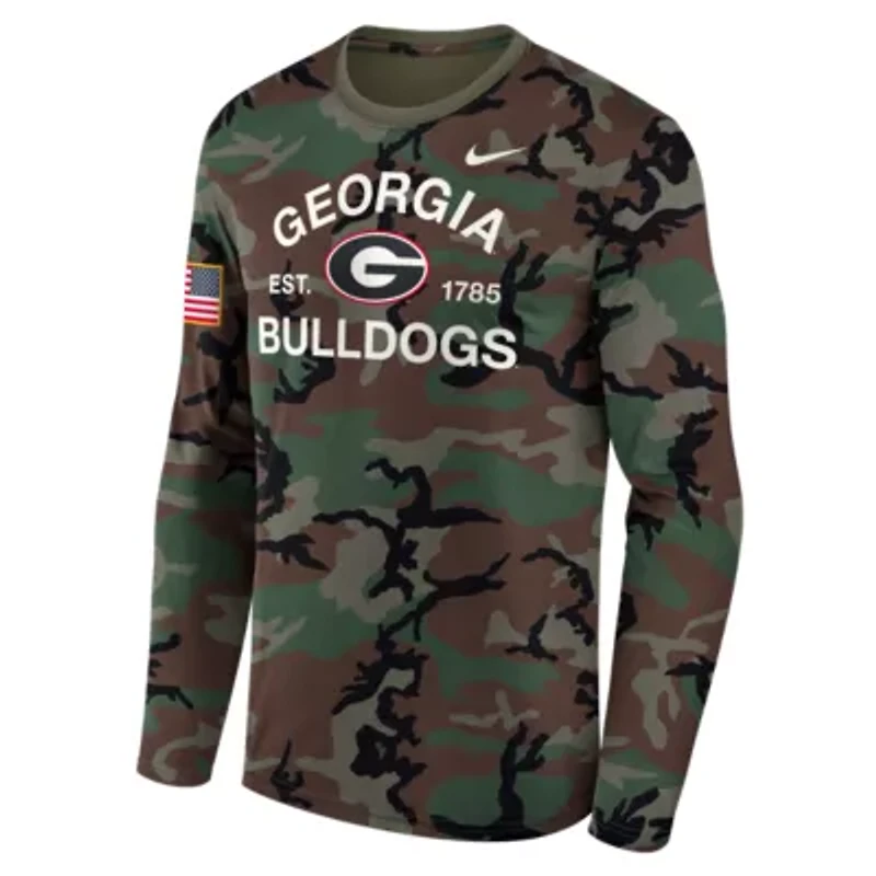 NCAA Nike Georgia Bulldogs 2025 Military Appreciation Legend Dri-FIT Long Sleeve T-Shirt