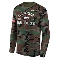NCAA Nike Georgia Bulldogs 2025 Military Appreciation Legend Dri-FIT Long Sleeve T-Shirt