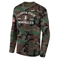 NCAA Nike Florida State Seminoles 2025 Military Appreciation Legend Dri-FIT Long Sleeve T-Shirt