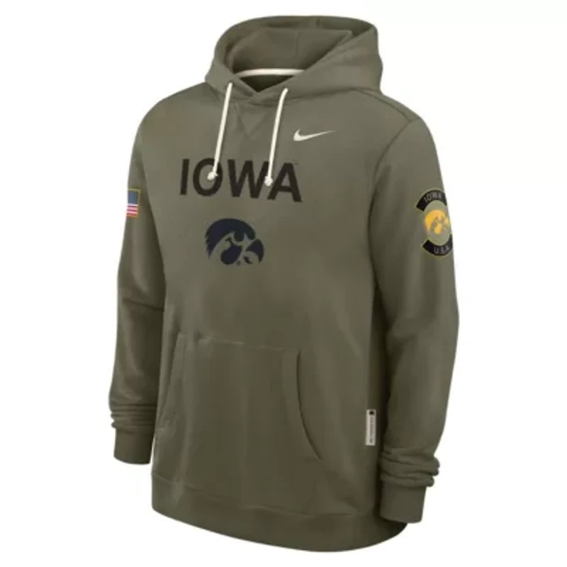 NCAA Nike Iowa Hawkeyes 2025 Military Appreciation Standard Issue Dri-FIT Hoodie