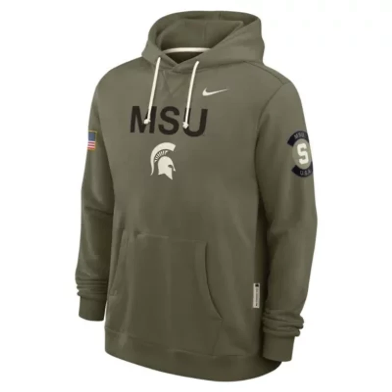 NCAA Nike Michigan State Spartans 2025 Military Appreciation Dri-FIT Hoodie