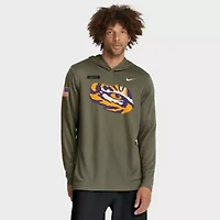 NCAA Nike LSU Tigers 2025 Military Appreciation Dri-FIT Long Sleeve Hoodie T-Shirt
