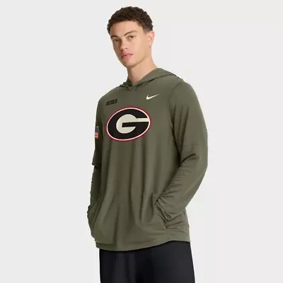 NCAA Nike Georgia Bulldogs 2025 Military Appreciation Dri-FIT Long Sleeve Hoodie T-Shirt