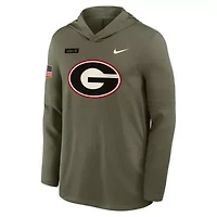NCAA Nike Georgia Bulldogs 2025 Military Appreciation Dri-FIT Long Sleeve Hoodie T-Shirt