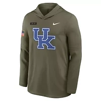 NCAA Nike Kentucky Wildcats 2025 Military Appreciation Dri-FIT Long Sleeve Hoodie T-Shirt