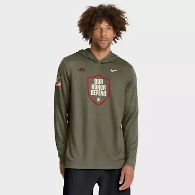 NCAA Nike Ohio State Buckeyes 2025 Military Appreciation Dri-FIT Long Sleeve Hoodie T-Shirt