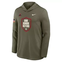 NCAA Nike Ohio State Buckeyes 2025 Military Appreciation Dri-FIT Long Sleeve Hoodie T-Shirt
