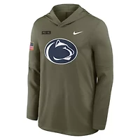 NCAA Nike Penn State Nittany Lions 2025 Military Appreciation Dri-FIT Long Sleeve Hoodie T-Shirt