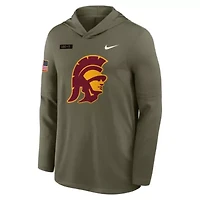 NCAA Nike USC Trojans 2025 Military Appreciation Dri-FIT Long Sleeve Hoodie T-Shirt