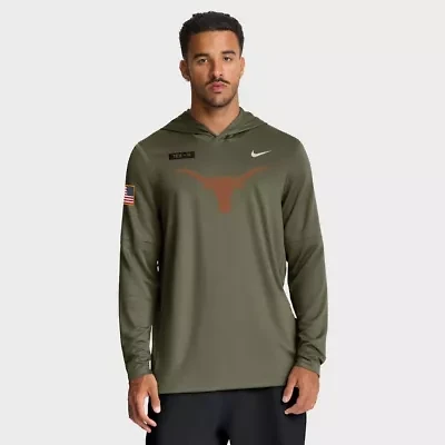 NCAA Nike Texas Longhorns 2025 Military Appreciation Dri-FIT Long Sleeve Hoodie T-Shirt