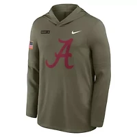 Alabama Crimson Tide NCAA Nike 2025 Military Appreciation Dri-FIT Long Sleeve Hoodie T-Shirt