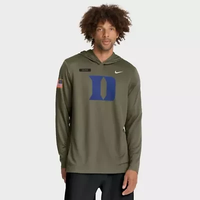 Duke Blue Devils NCAA Nike 2025 Military Appreciation Dri-FIT Long Sleeve Hoodie T-Shirt