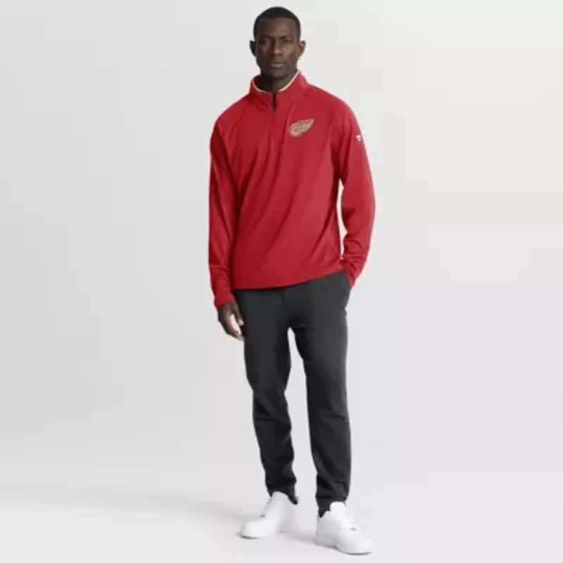 NHL Fanatics Detroit Wings Authentic Pro Rink Training Centennial Raglan Quarter-Zip Pullover