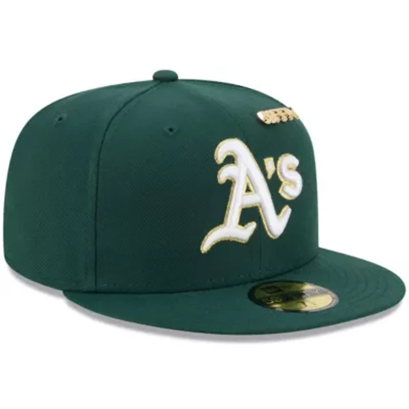 Oakland Athletics MLB Dark 2025 59FIFTY Day Fitted Hat with Pins